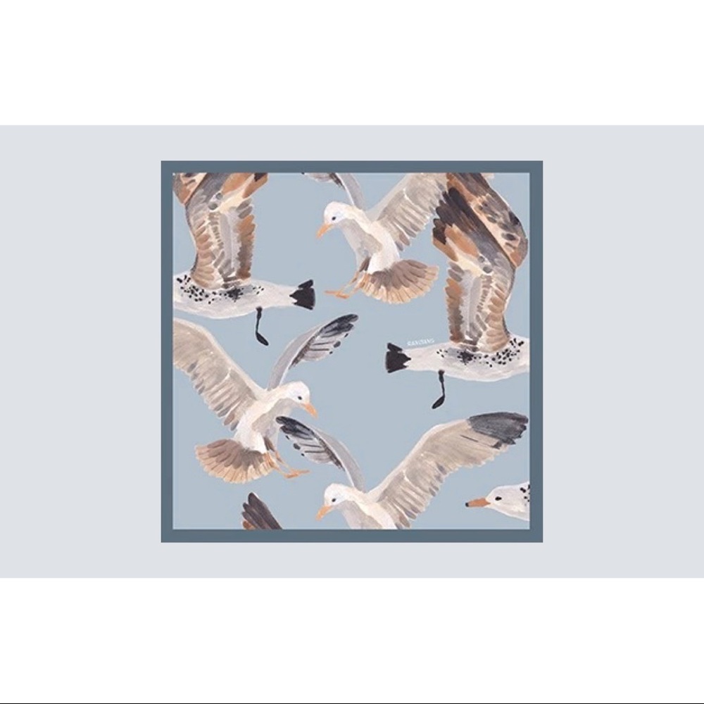 🆕blue seagull square scarf/wrap/bandana/necktie